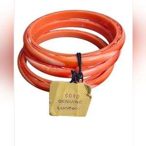 CORO Lucite Bangles, 1960's Swirl Bracelet